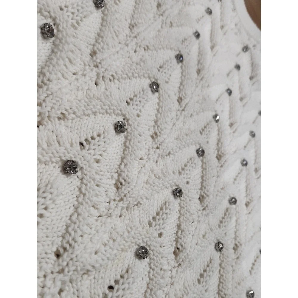 Industry Knit Crystal Baddie‎ Sweater Midi Rich Mom Pencil Skirt Stretch Small